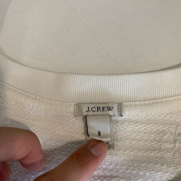 J Crew Sweatshirt Womens S Small Beaded Sequins Applique Crew Stretch Pullover - Picture 9 of 13